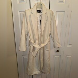Piombo Cream Belted Coat